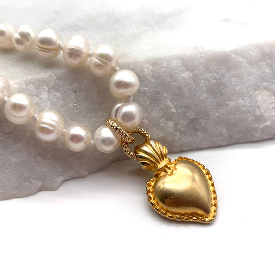 WARM HEART - PEARL - NECKLACE