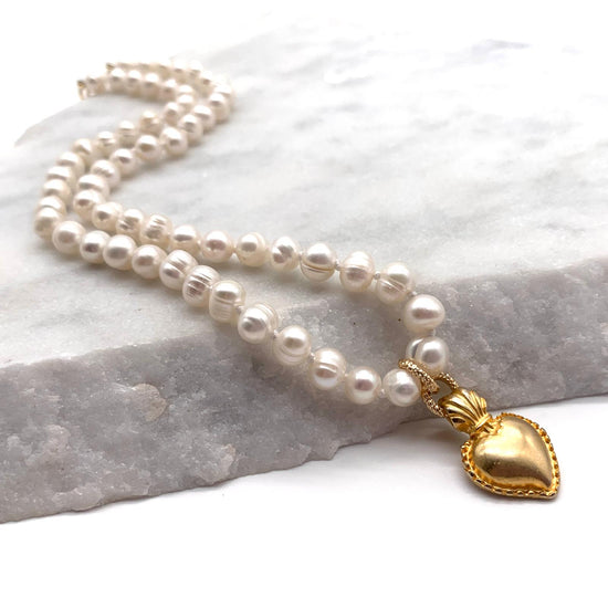 WARM HEART - PEARL - NECKLACE
