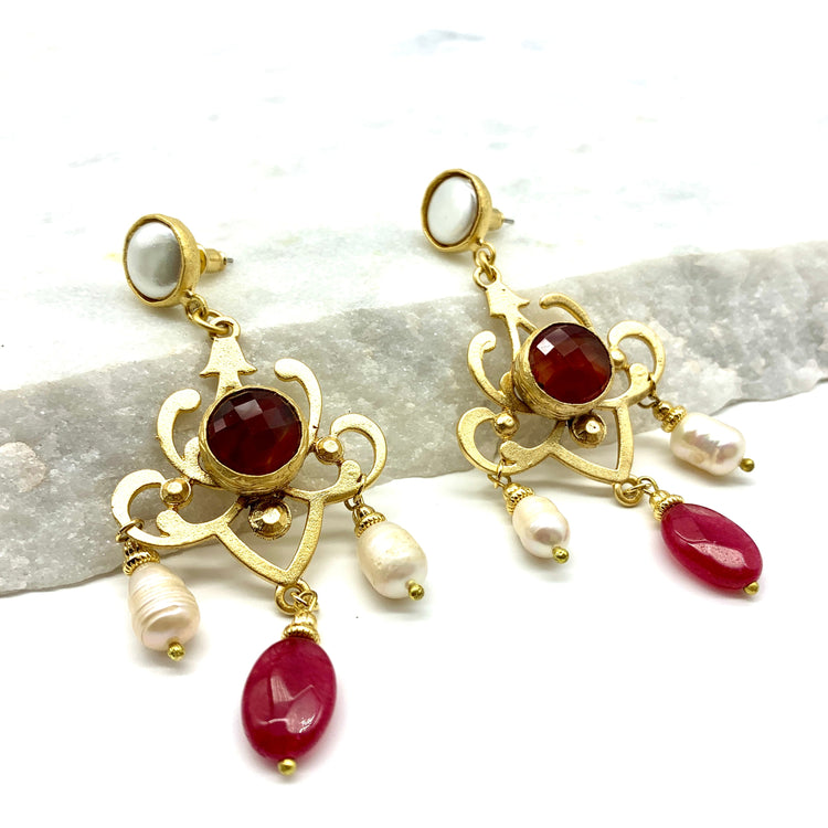 CHANDELIER – RUBY – EARRINGS Earrings Sue&