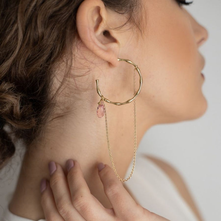 BAMBOO – PINK - LAYERED EARRINGS Earrings Sue&