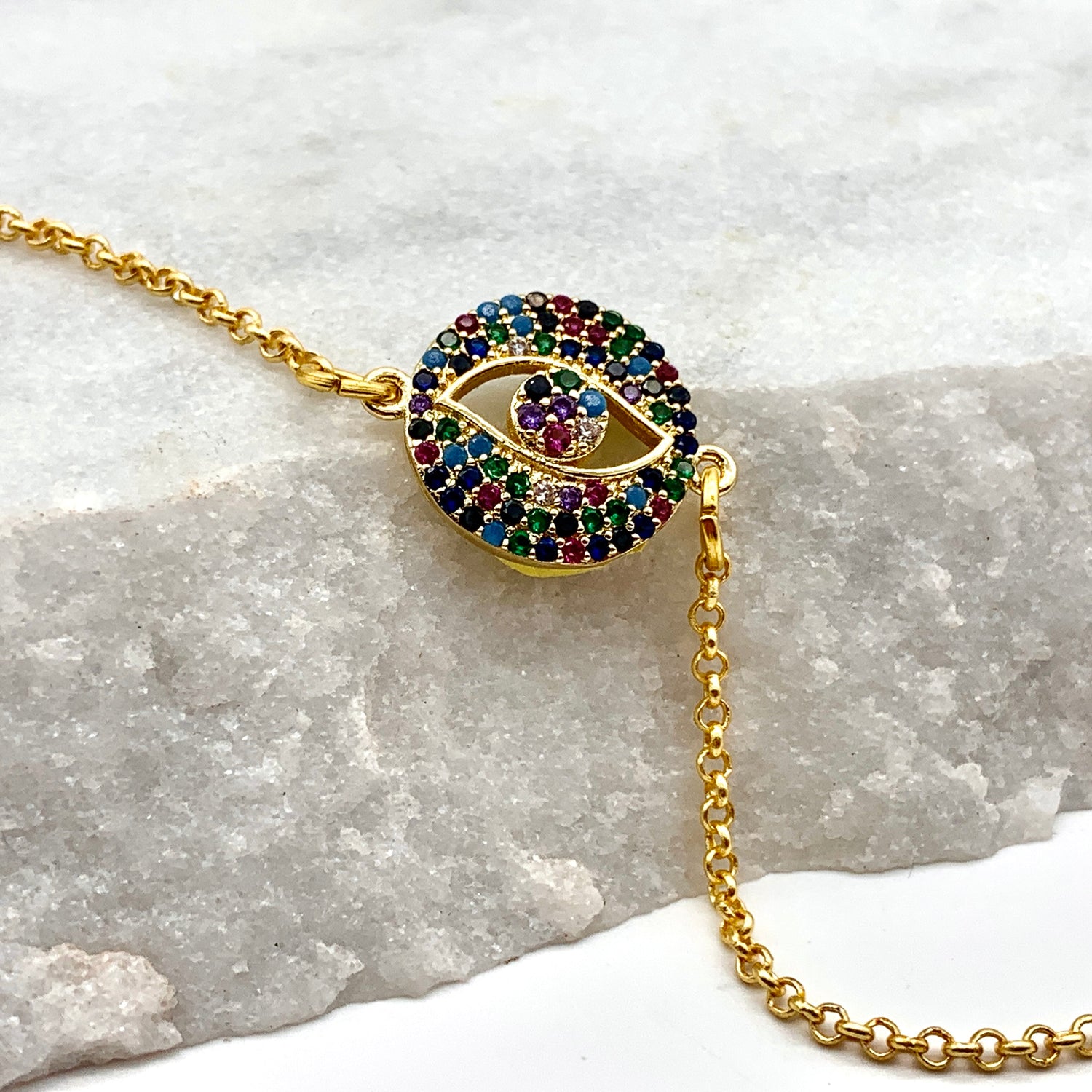 EYE OF PEACE – MULTI CRYSTAL – BRACELET Bracelet Sue&