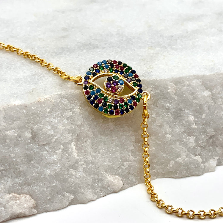 EYE OF PEACE – MULTI CRYSTAL – BRACELET Bracelet Sue&