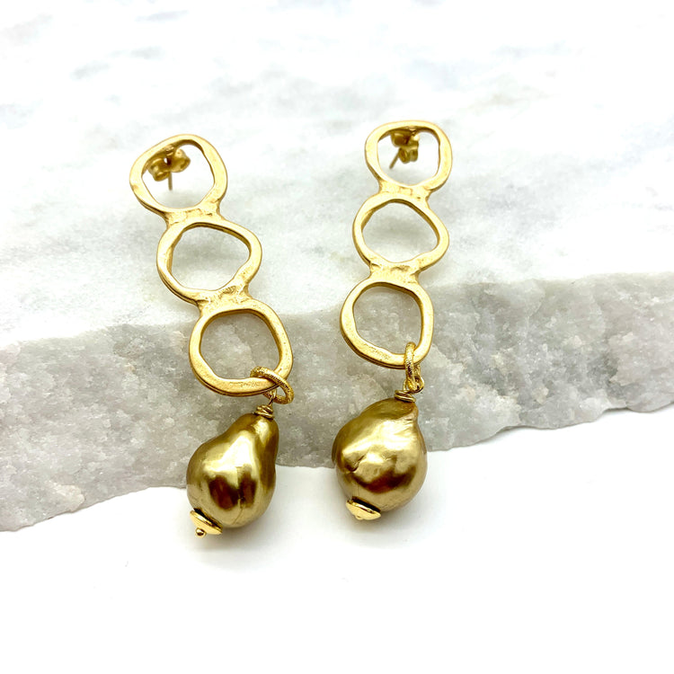ETERNITY FRIENDSHIP – GOLD PEARL – EARRINGS Earrings Sue&