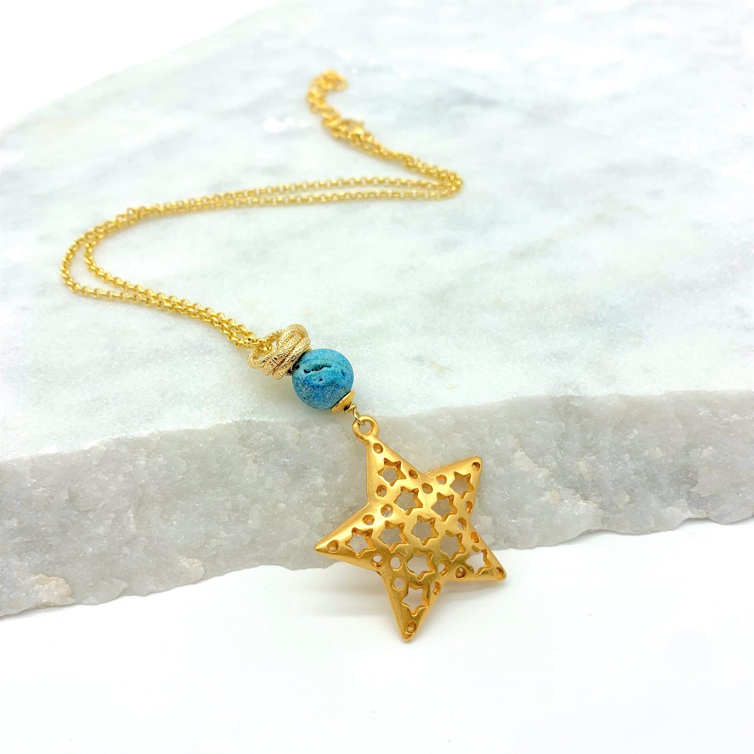 STARDUST – BLUE DRUSY - NECKLACE Necklace Sue&