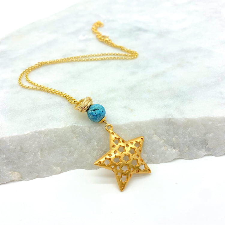 STARDUST – BLUE DRUSY - NECKLACE Necklace Sue&