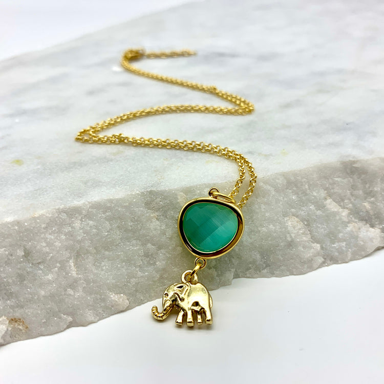 DAINTY ELEPHANT – TURQUOISE – NECKLACE Necklace Sue&
