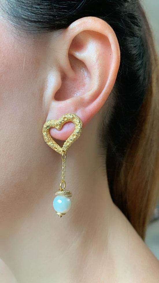 LOVE HEART – PEARL – EARRINGS