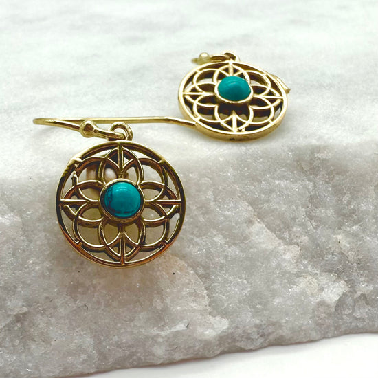 LOTUS - TURQUOISE - EARRINGS