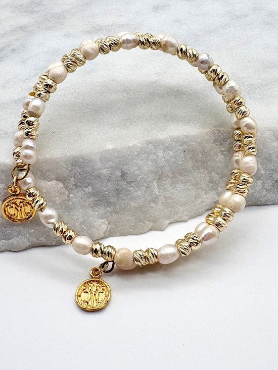 IVORY TWIST- FRESHWATER PEARL - BRACELET