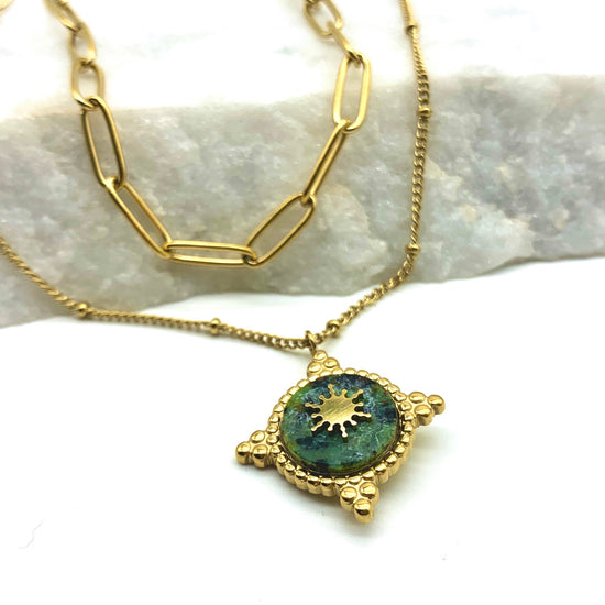 MYSTIC SUN - TURQUOISE - LAYERED NECKLACE