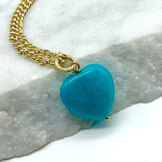 ANGEL HEART - ANGELITE - NECKLACE