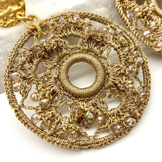 CROCHET FLORAL – GOLD – EARRINGS