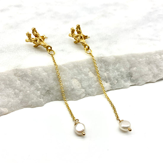 CORAL DREAM – PEARL -  EARRINGS