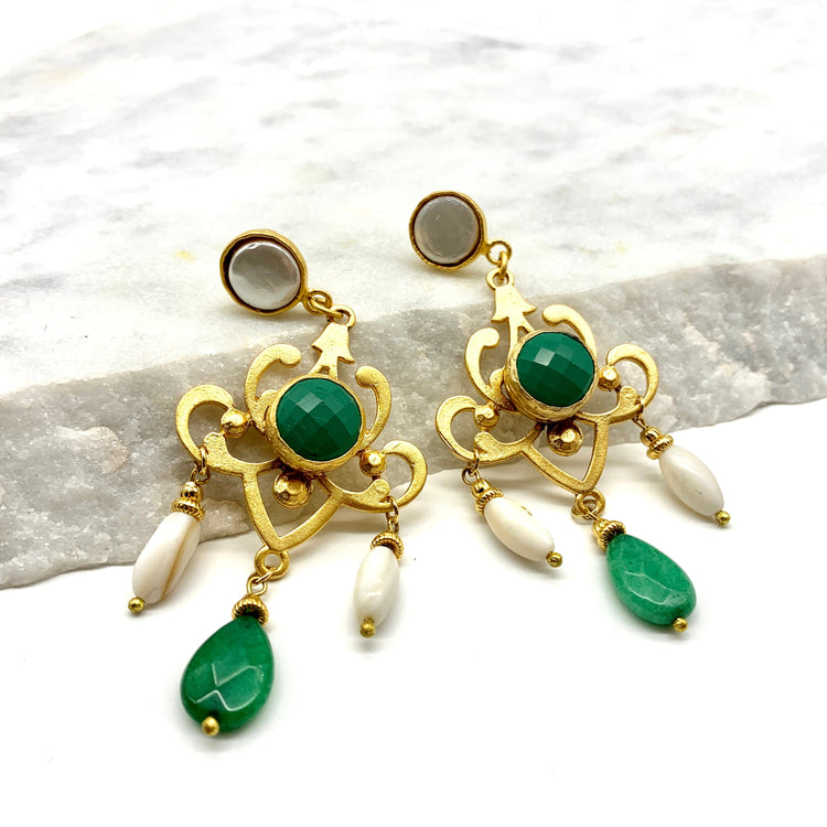 CHANDELIER – GREEN – EARRINGS Earrings Sue&