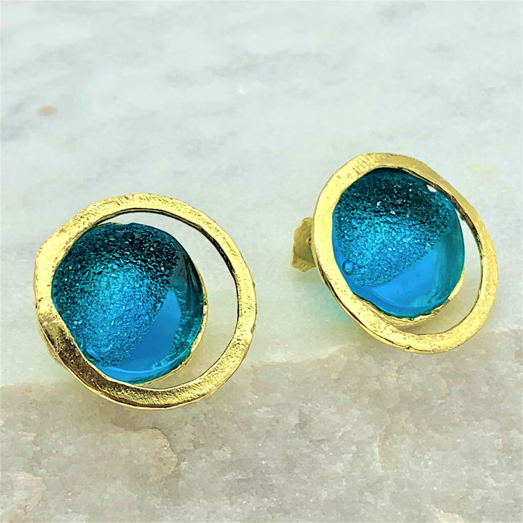 OCEAN – AQUA – STUDS Earrings Sue&