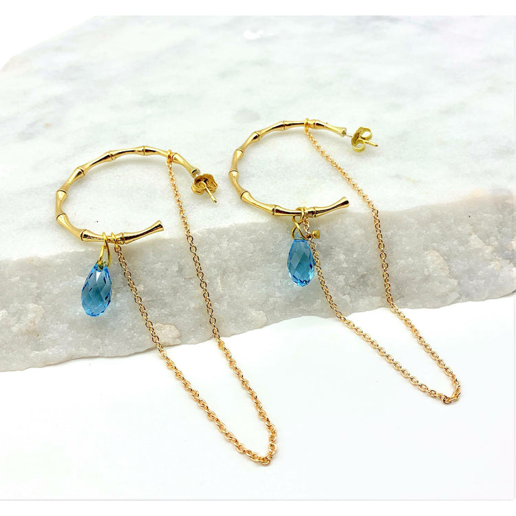 BAMBOO – BLUE - LAYERED EARRINGS Earrings Sue&