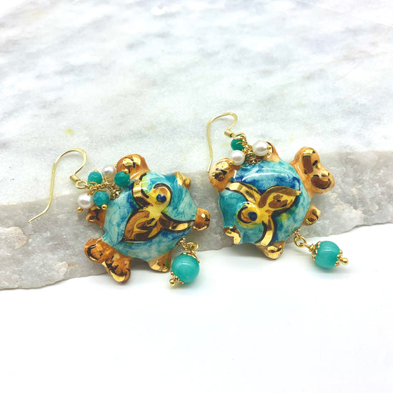 CERAMIC FISH –  BLUE – EARRINGS