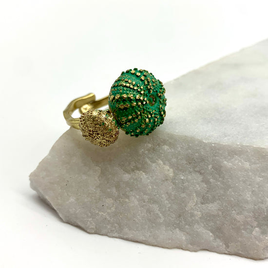 SEA URCHIN - GOLD & GREEN - RING