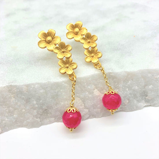 FORGET ME NOT - PINK AGATE - EARRINGS Earrings Sue&