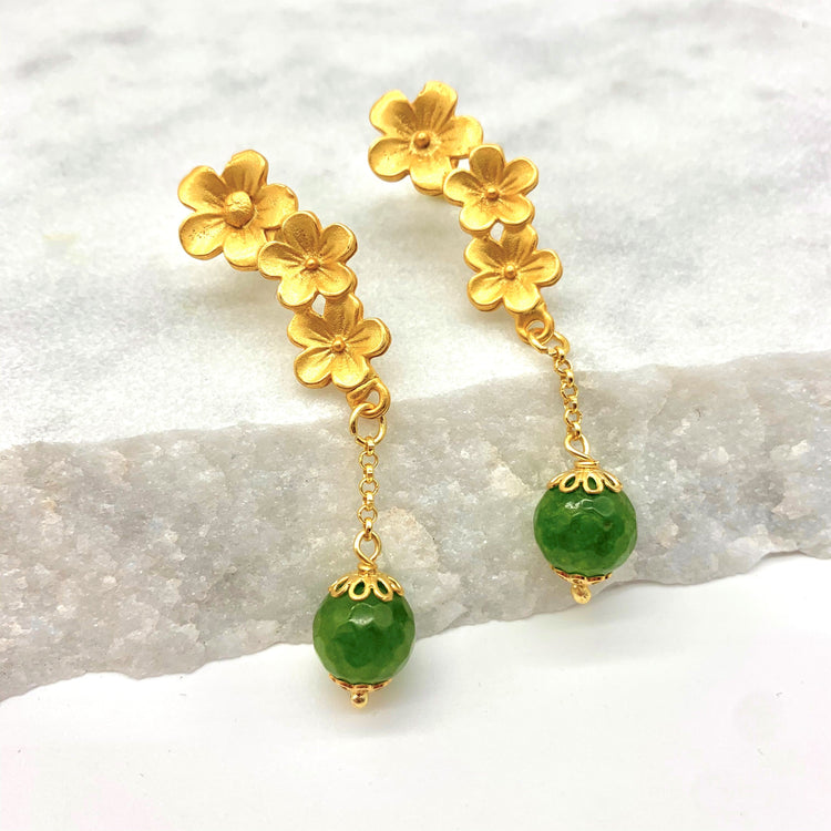 FORGET ME NOT - GREEN AGATE - EARRINGS Earrings Sue&