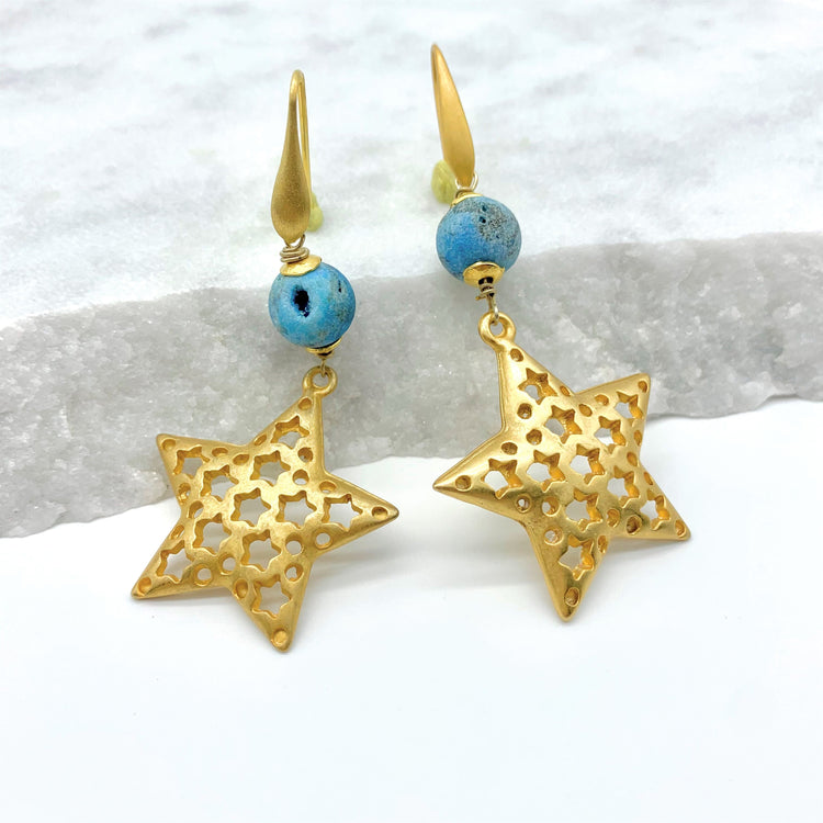 STARDUST – BLUE DRUSY - EARRINGS Earrings Sue&