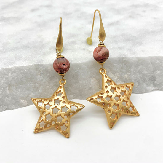 STARDUST – PINK DRUSY - EARRINGS Earrings Sue&