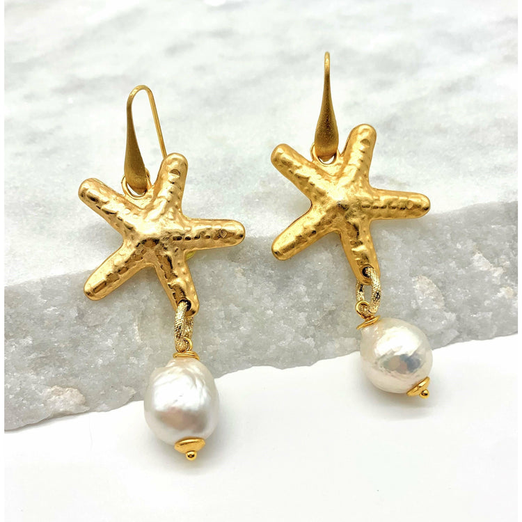 PLAYFUL STARFISH – PEARL – EARRINGS Earrings Sue&