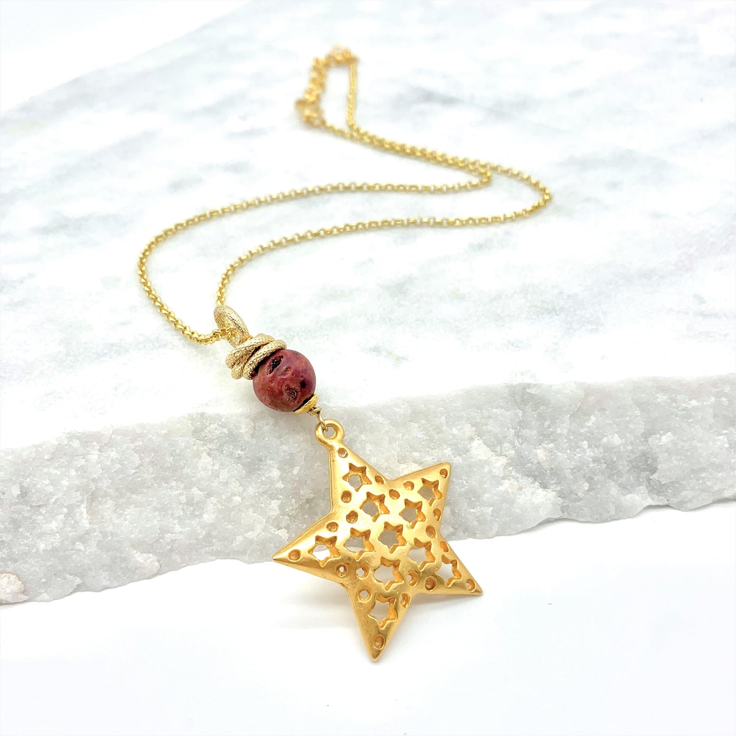 STARDUST – PINK DRUSY - NECKLACE Necklace Sue&