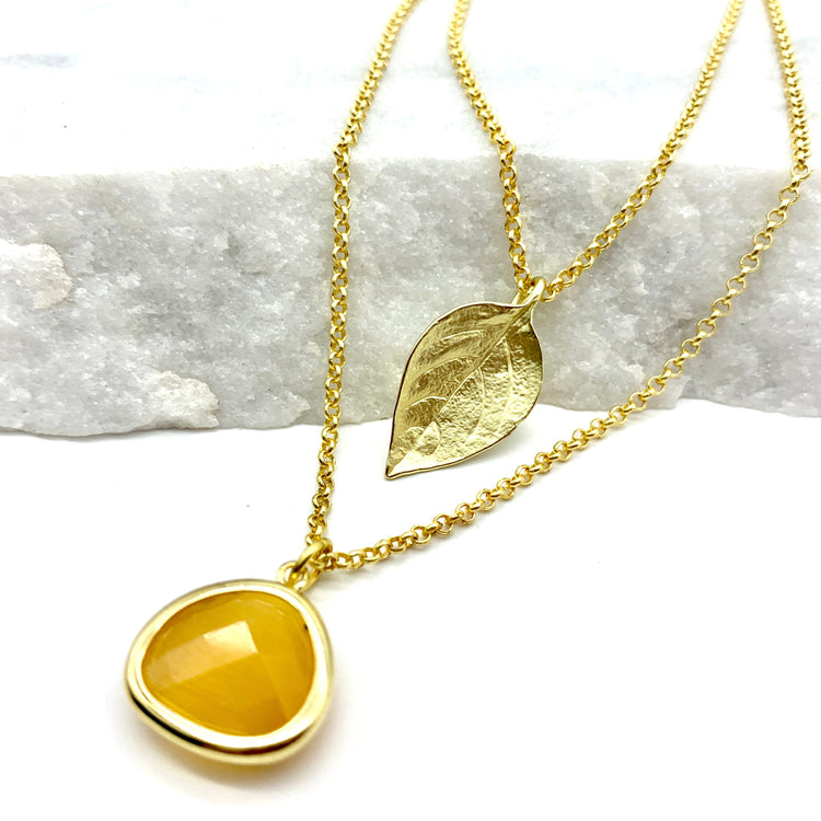 AUTUMN LEAF – MUSTARD – NECKLACE Necklace Sue&