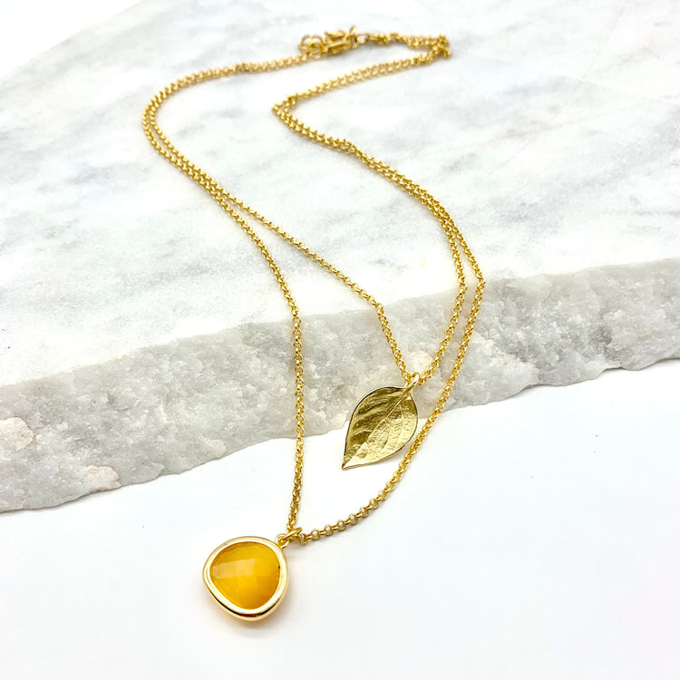 AUTUMN LEAF – MUSTARD – NECKLACE Necklace Sue&