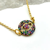 EYE OF PEACE – MULTI CRYSTAL – NECKLACE Necklace Sue&