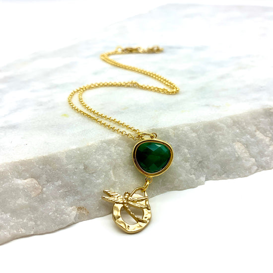 DAINTY DRAGON FLY – GREEN - NECKLACE Necklace Sue&
