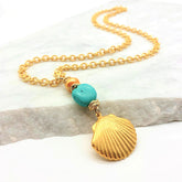SHE SELLS SEA SHELLS – TURQUOISE – NECKLACE Necklace Sue&