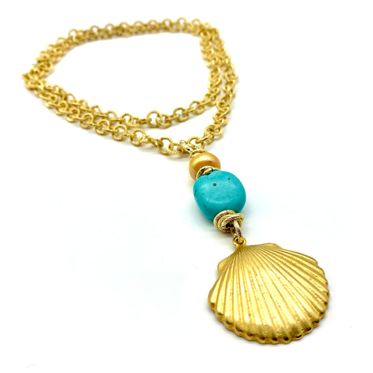 SHE SELLS SEA SHELLS – TURQUOISE – NECKLACE Necklace Sue&