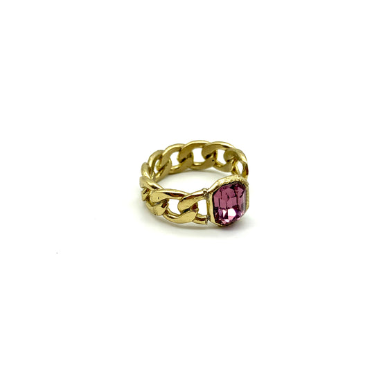 CHAIN REACTION - PINK CRYSTAL - RING