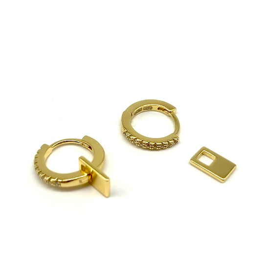 CRYSTAL CHARM - HUG HOOPS